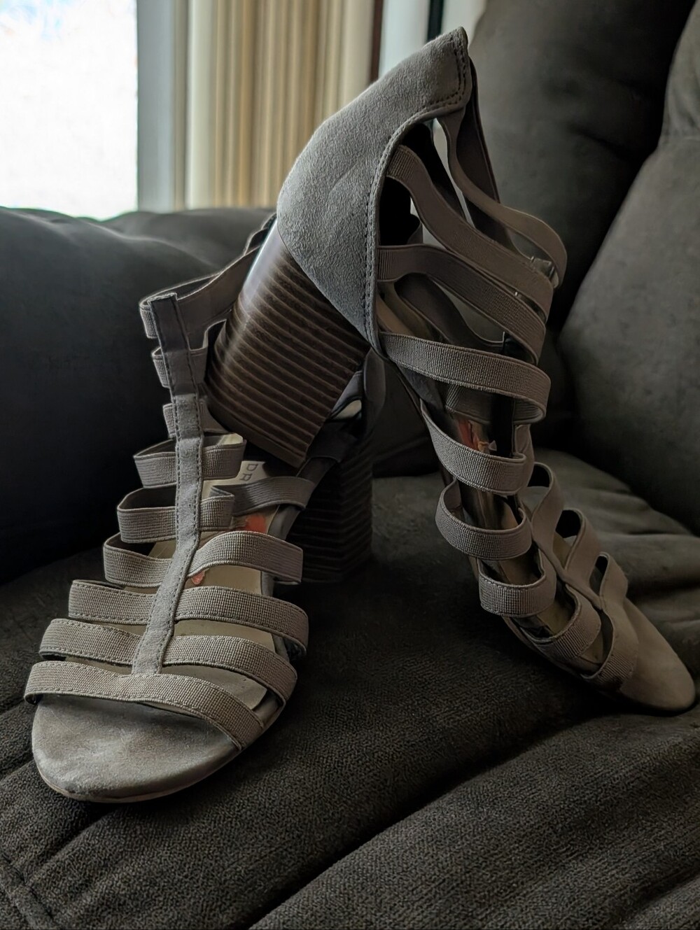Women’s Strappy Block Heel Sandals - Gray